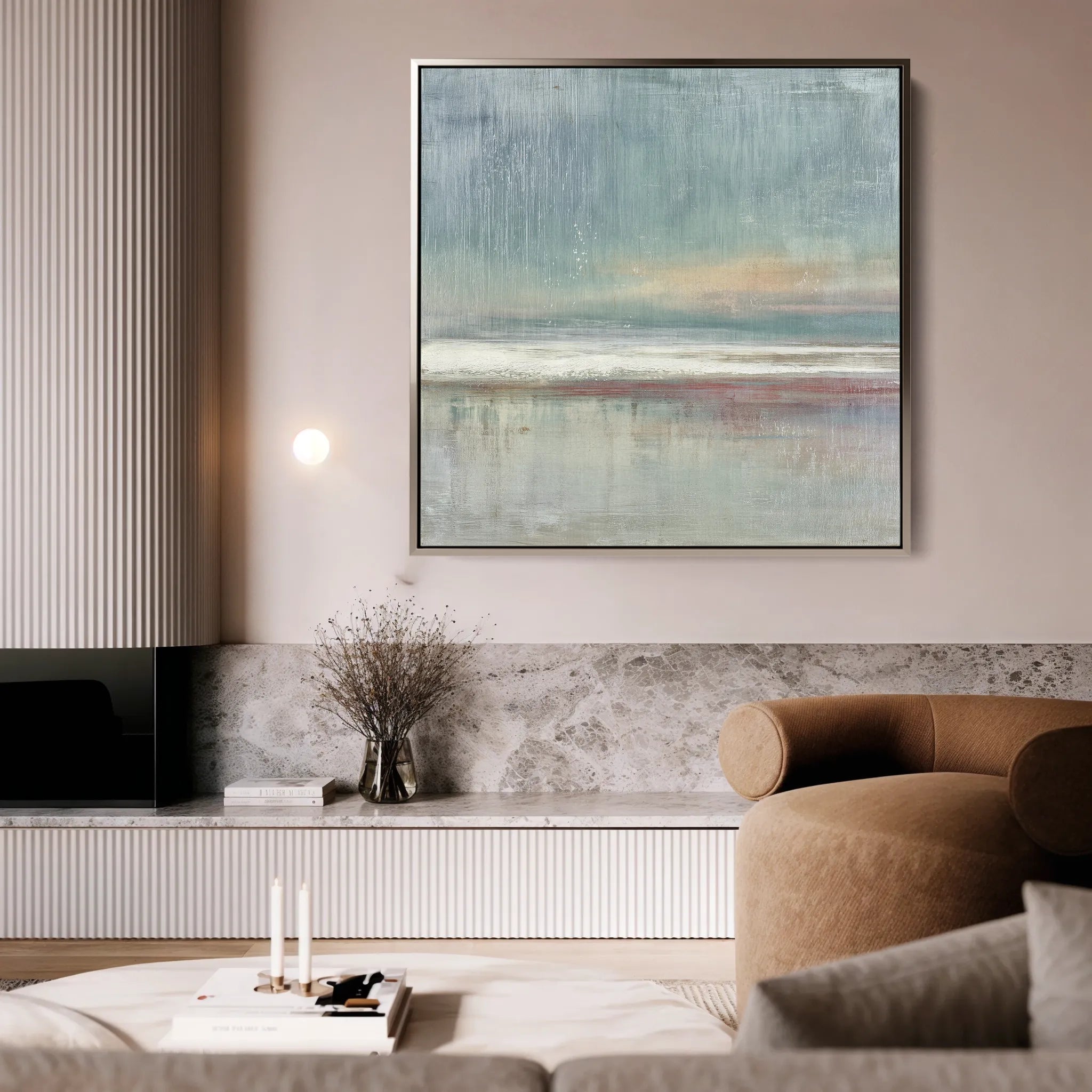 Abstract 1017 Canvas Art 16" x 16" / 40 x 40 cm / Black