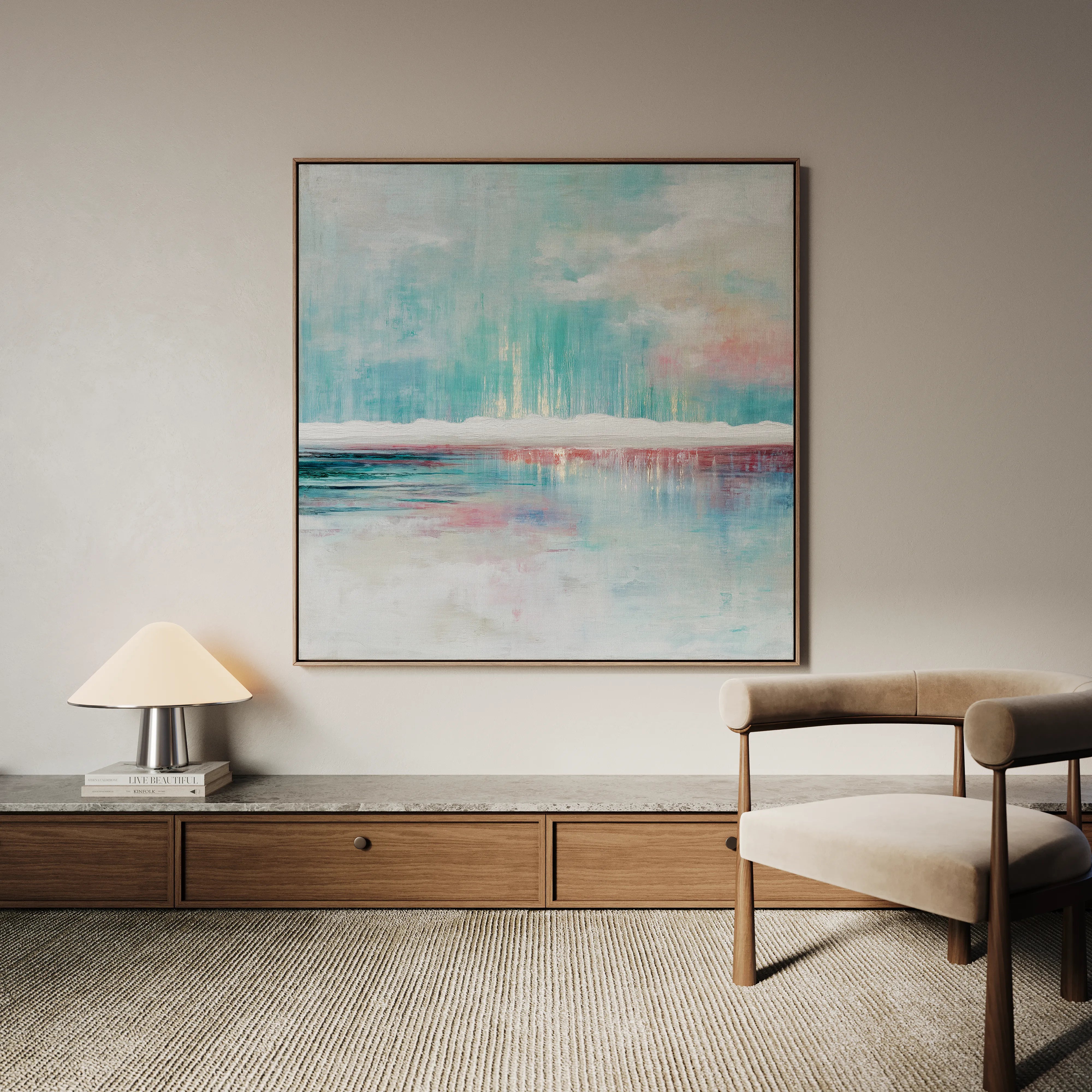 Abstract 1018 Canvas Art 16" x 16" / 40 x 40 cm / Black