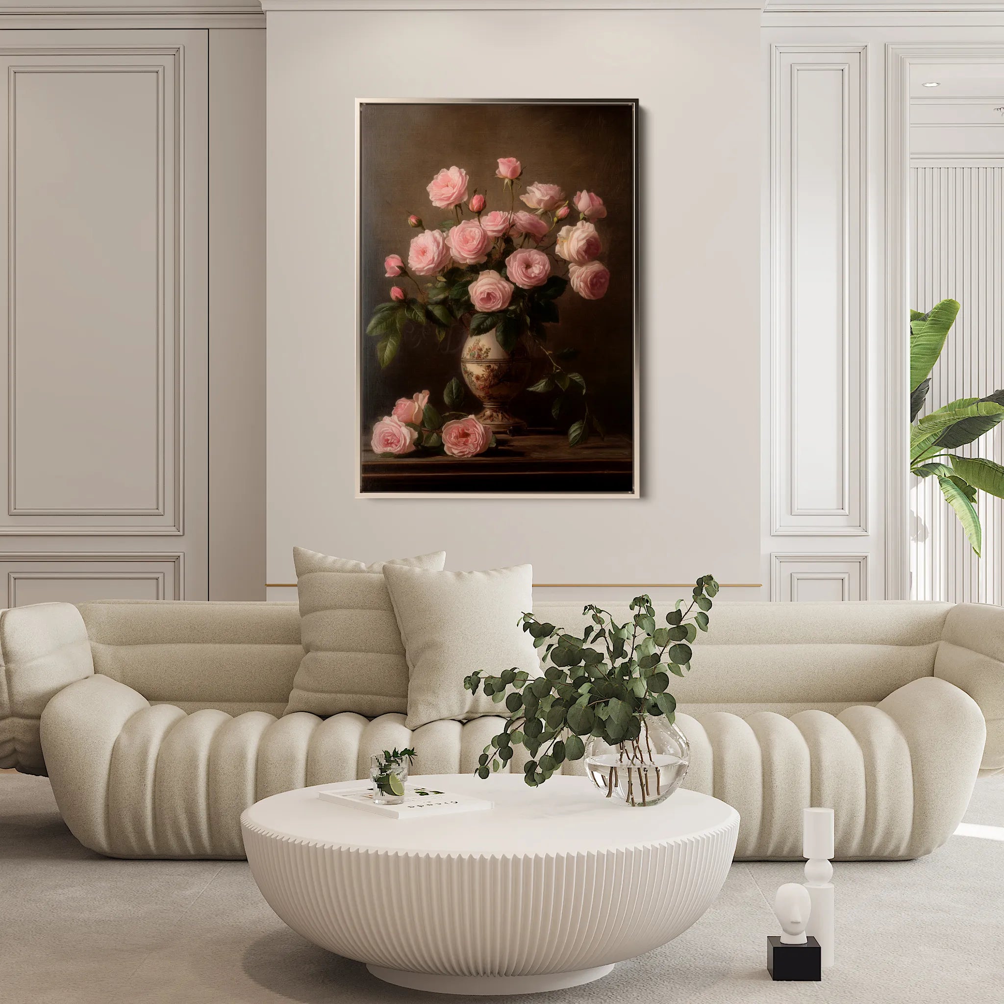 Floral 1018 Canvas Art 18" x 24" / 45 x 60 cm / Black