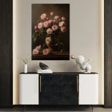 Floral 1018 Canvas Art 18" x 24" / 45 x 60 cm / Black