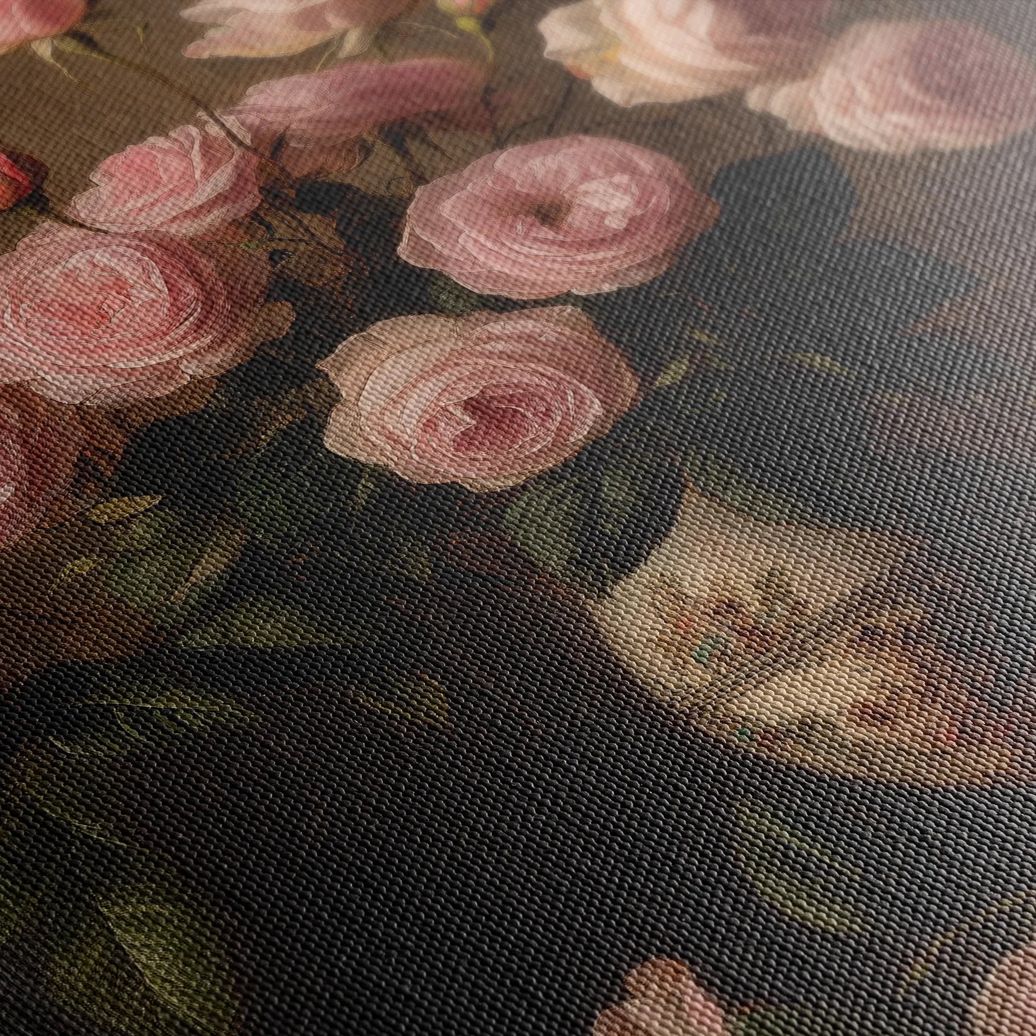 Floral 1018 Canvas Art 18" x 24" / 45 x 60 cm / Black