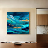 Abstract 1019 Canvas Art 16" x 16" / 40 x 40 cm / Black