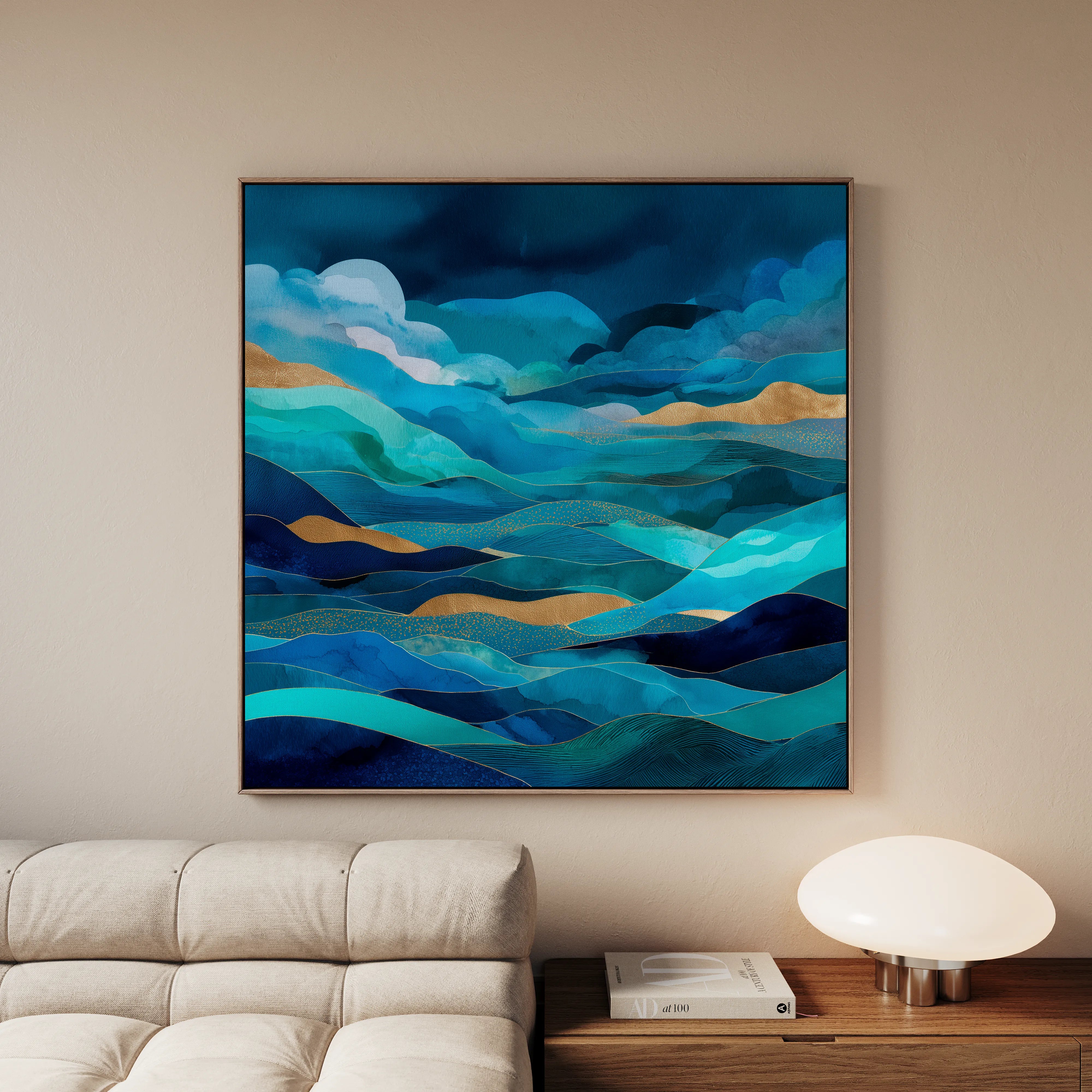 Abstract 1019 Canvas Art 16" x 16" / 40 x 40 cm / Black