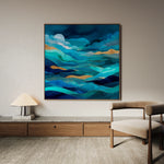 Abstract 1019 Canvas Art 16" x 16" / 40 x 40 cm / Black