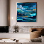 Abstract 1019 Canvas Art 16" x 16" / 40 x 40 cm / Black