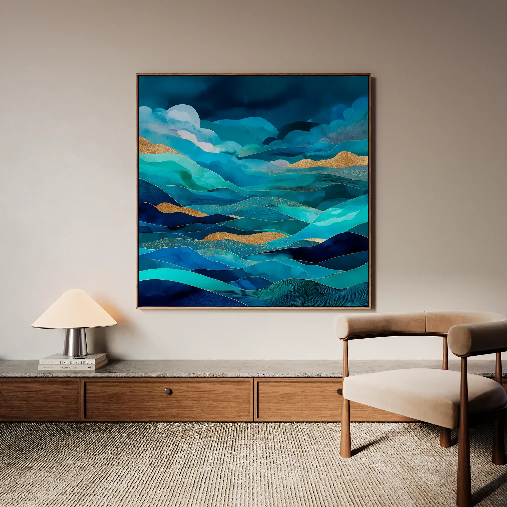 Abstract 1019 Canvas Art 60 x 60 cm / Black
