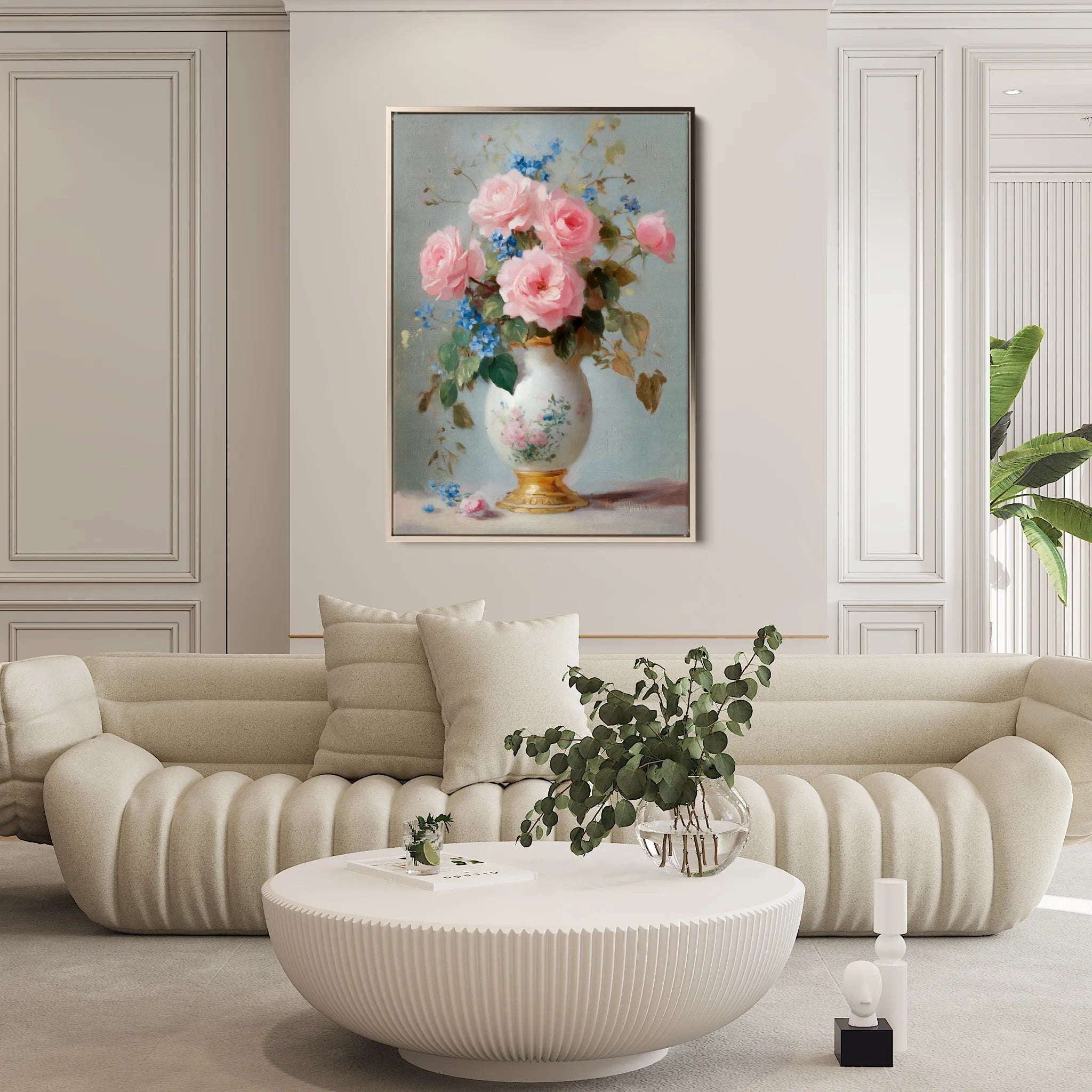 Floral 1019 Canvas Art 18" x 24" / 45 x 60 cm / Black