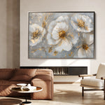 Floral 102 Canvas Art 18" x 24" / 45 x 60 cm / Black