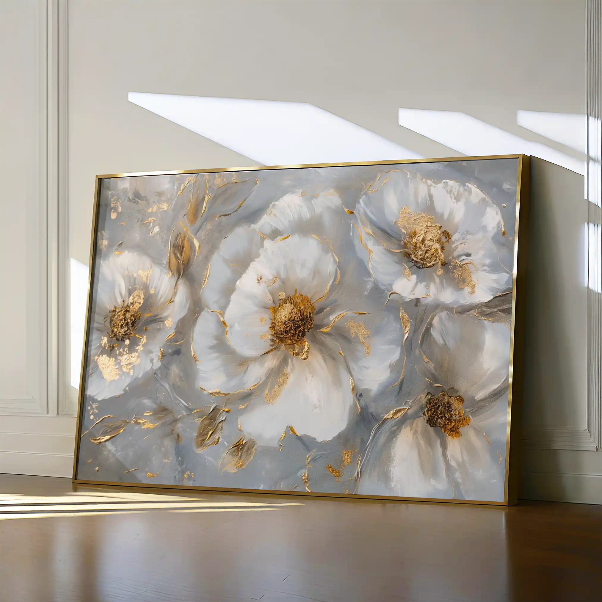 Floral 102 Canvas Art 18" x 24" / 45 x 60 cm / Black