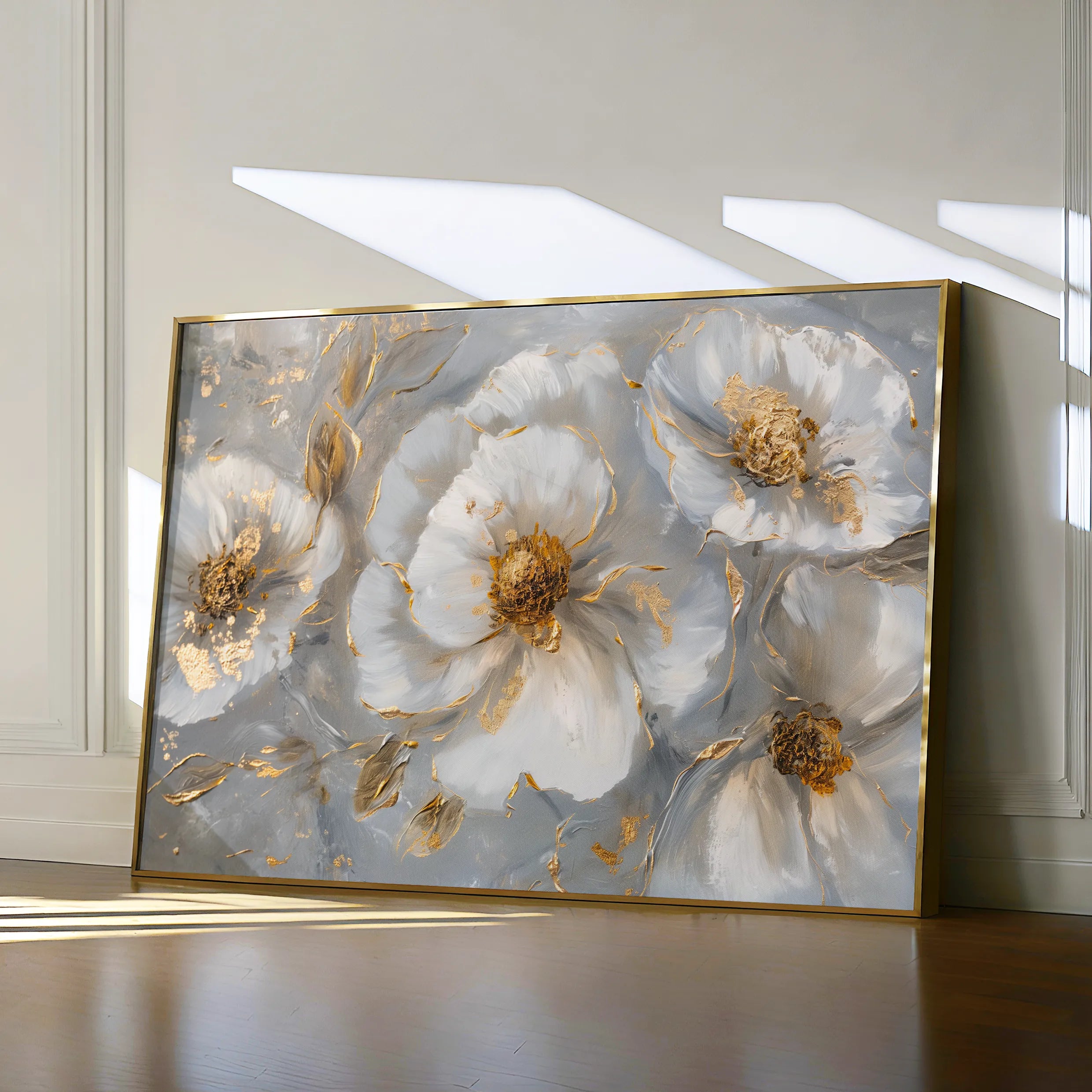 Floral 102 Canvas Art 18" x 24" / 45 x 60 cm / Black