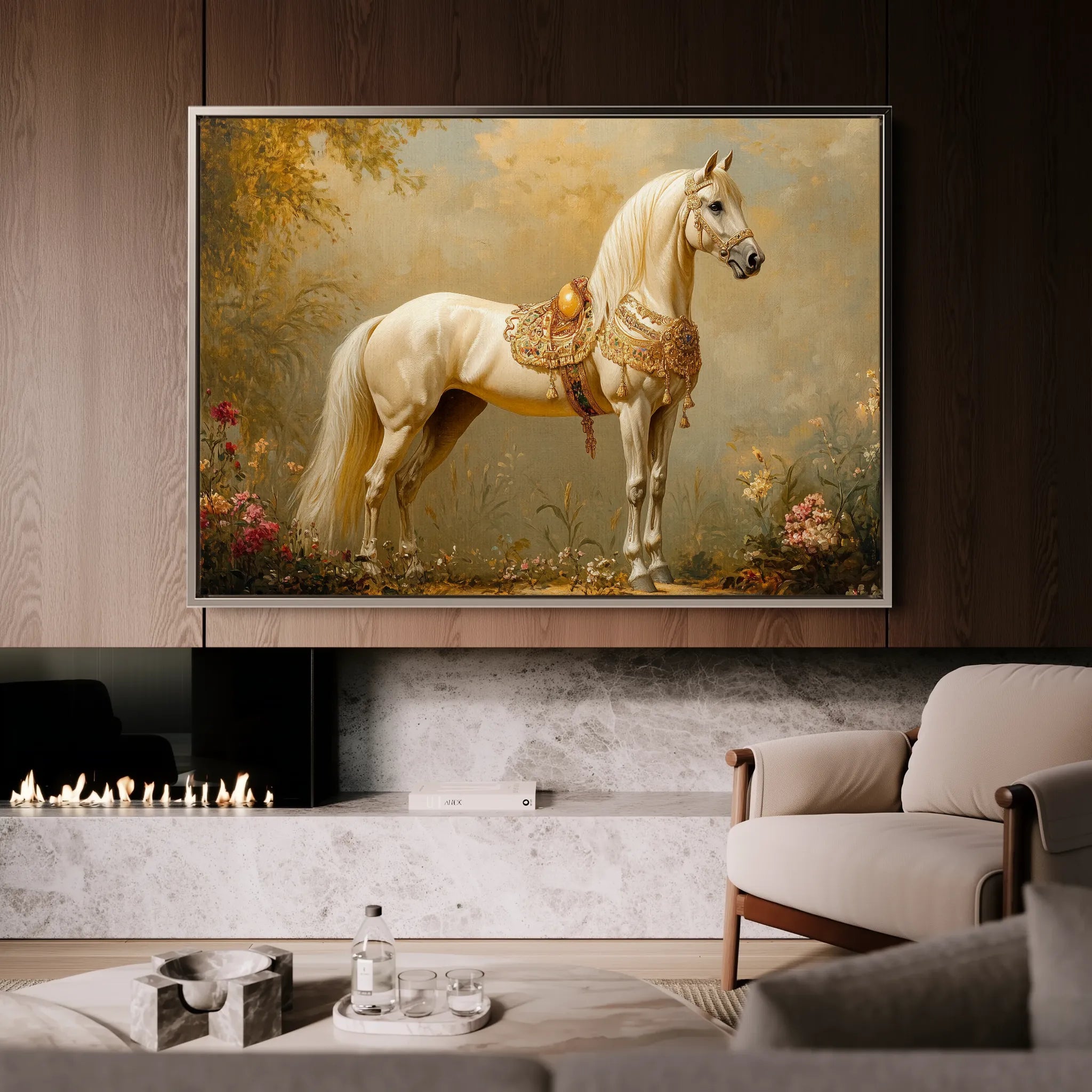 Horses 102 Canvas Art 18" x 24" / 45 x 60 cm / Black