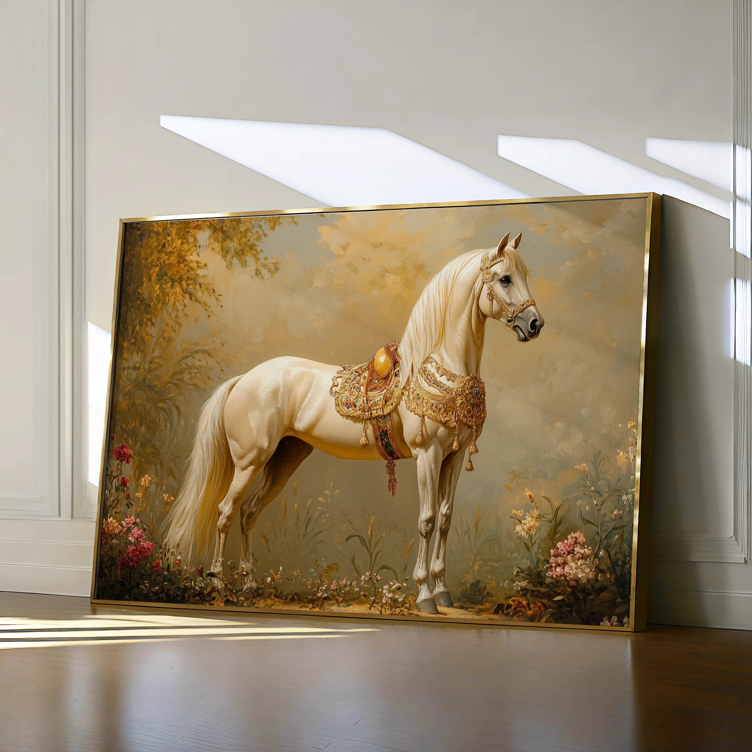 Horses 102 Canvas Art 18" x 24" / 45 x 60 cm / Black