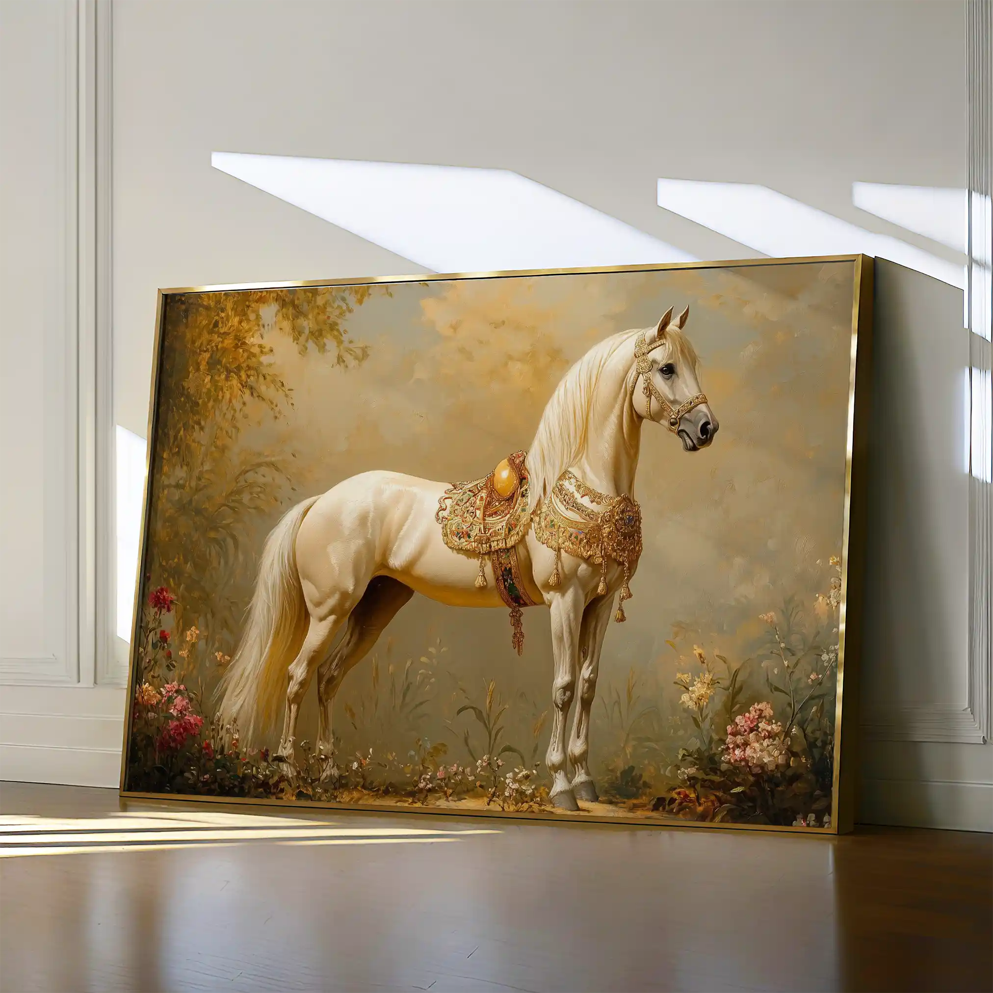 Horses 102 Canvas Art 60 x 40 cm / Black