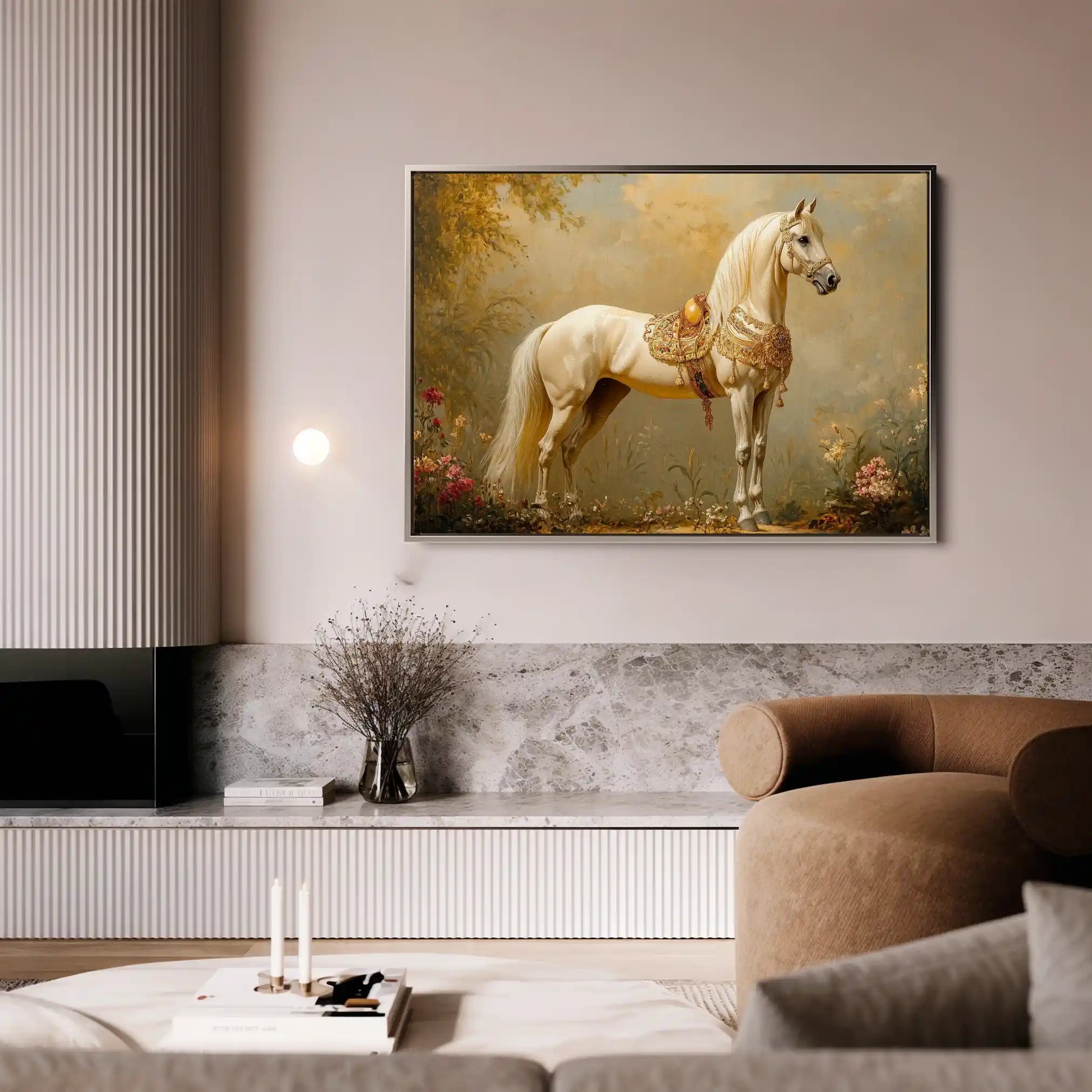 Horses 102 Canvas Art 60 x 40 cm / Black