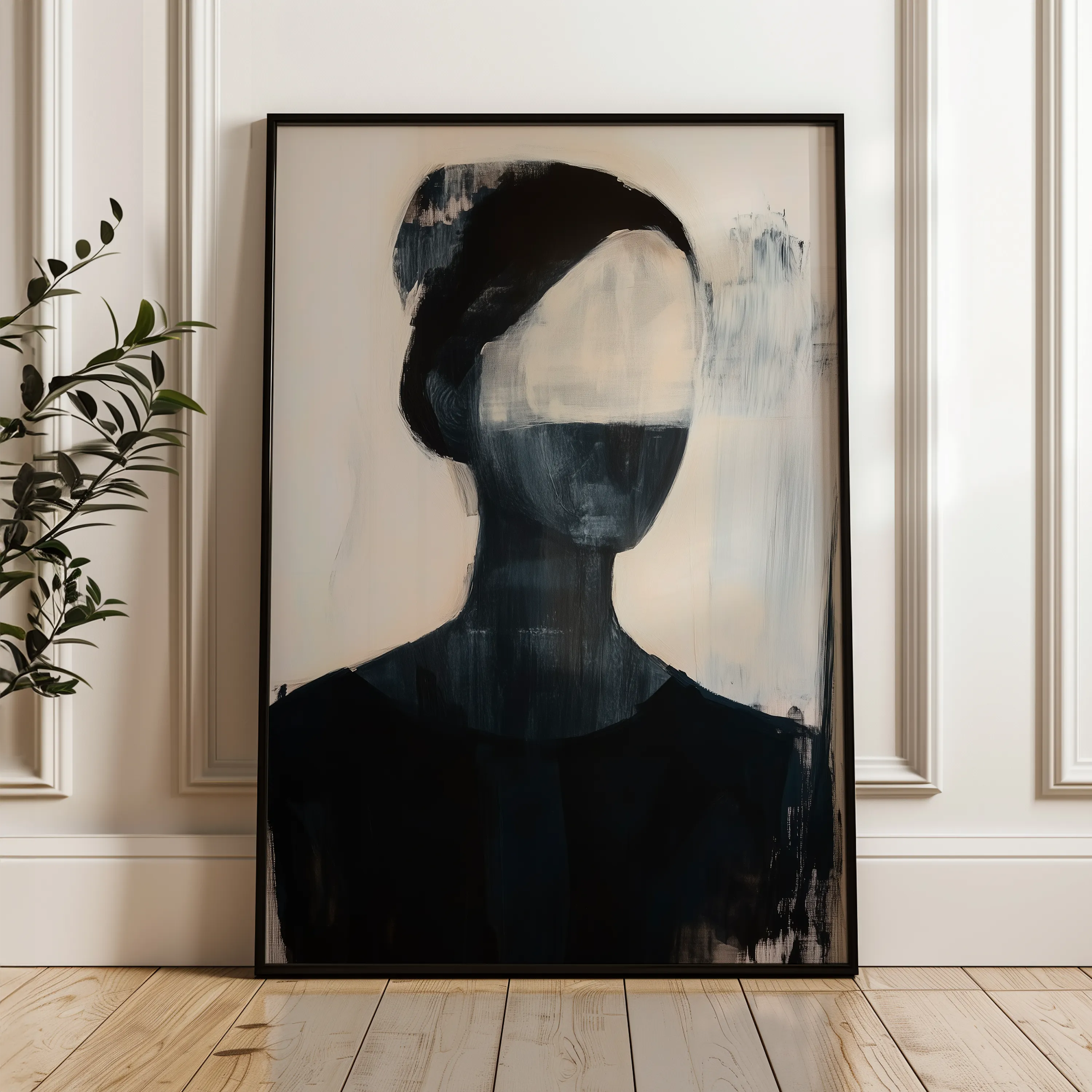 Portrait 102 Canvas Art 18" x 24" / 45 x 60 cm / Black