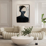 Portrait 102 Canvas Art 18" x 24" / 45 x 60 cm / Black