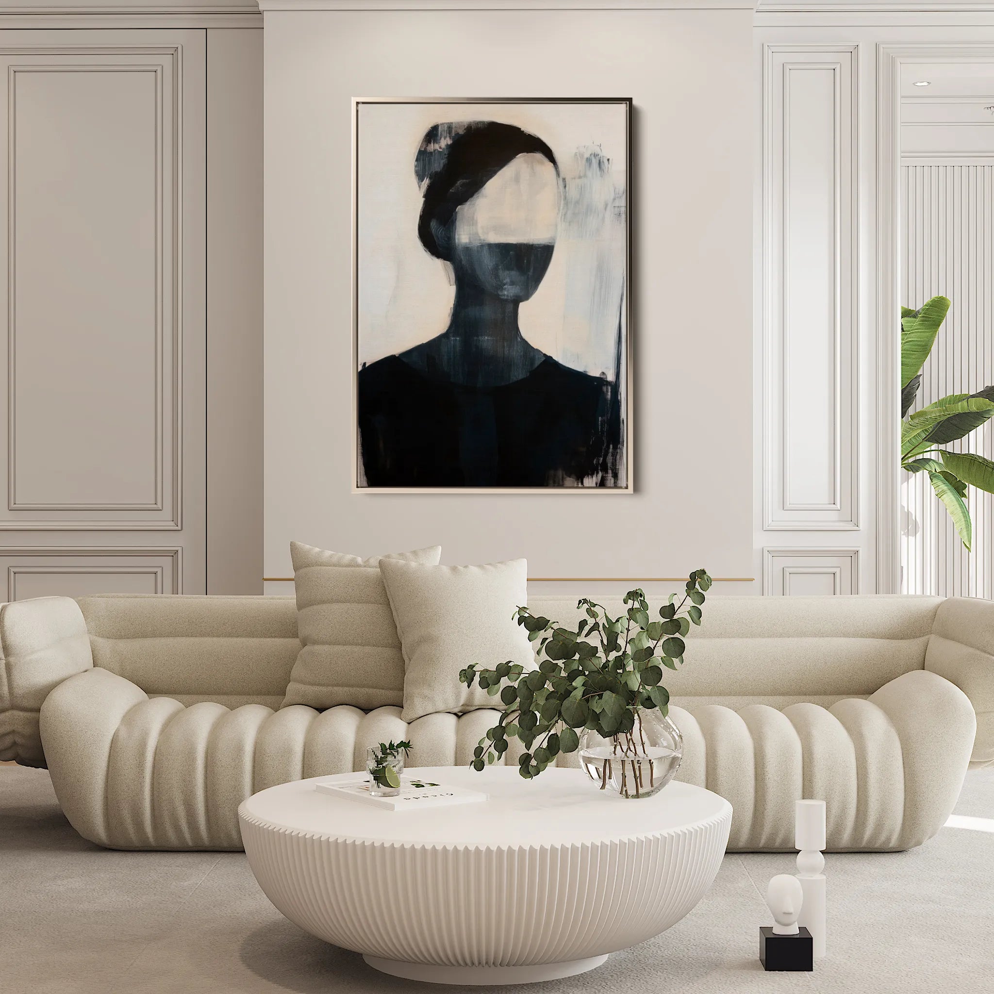 Portrait 102 Canvas Art 18" x 24" / 45 x 60 cm / Black