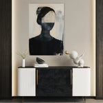 Portrait 102 Canvas Art 18" x 24" / 45 x 60 cm / Black