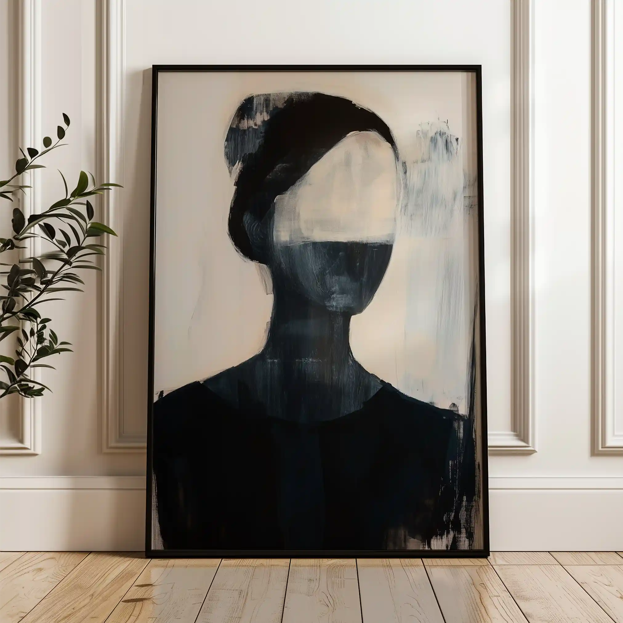 Portrait 102 Canvas Art 60 x 40 cm / Black