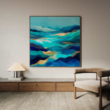 Abstract 1020 Canvas Art 16" x 16" / 40 x 40 cm / Black