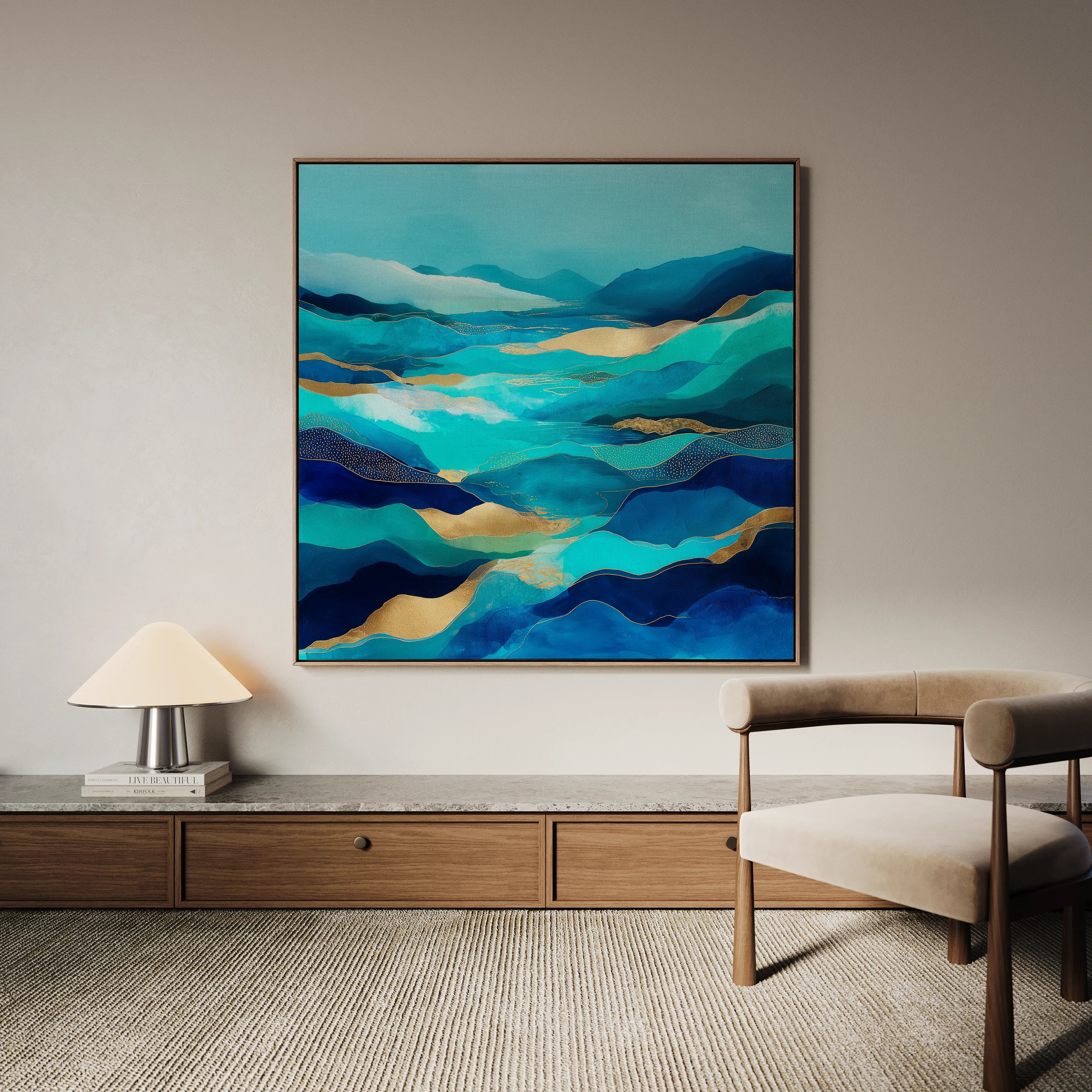 Abstract 1020 Canvas Art 16" x 16" / 40 x 40 cm / Black