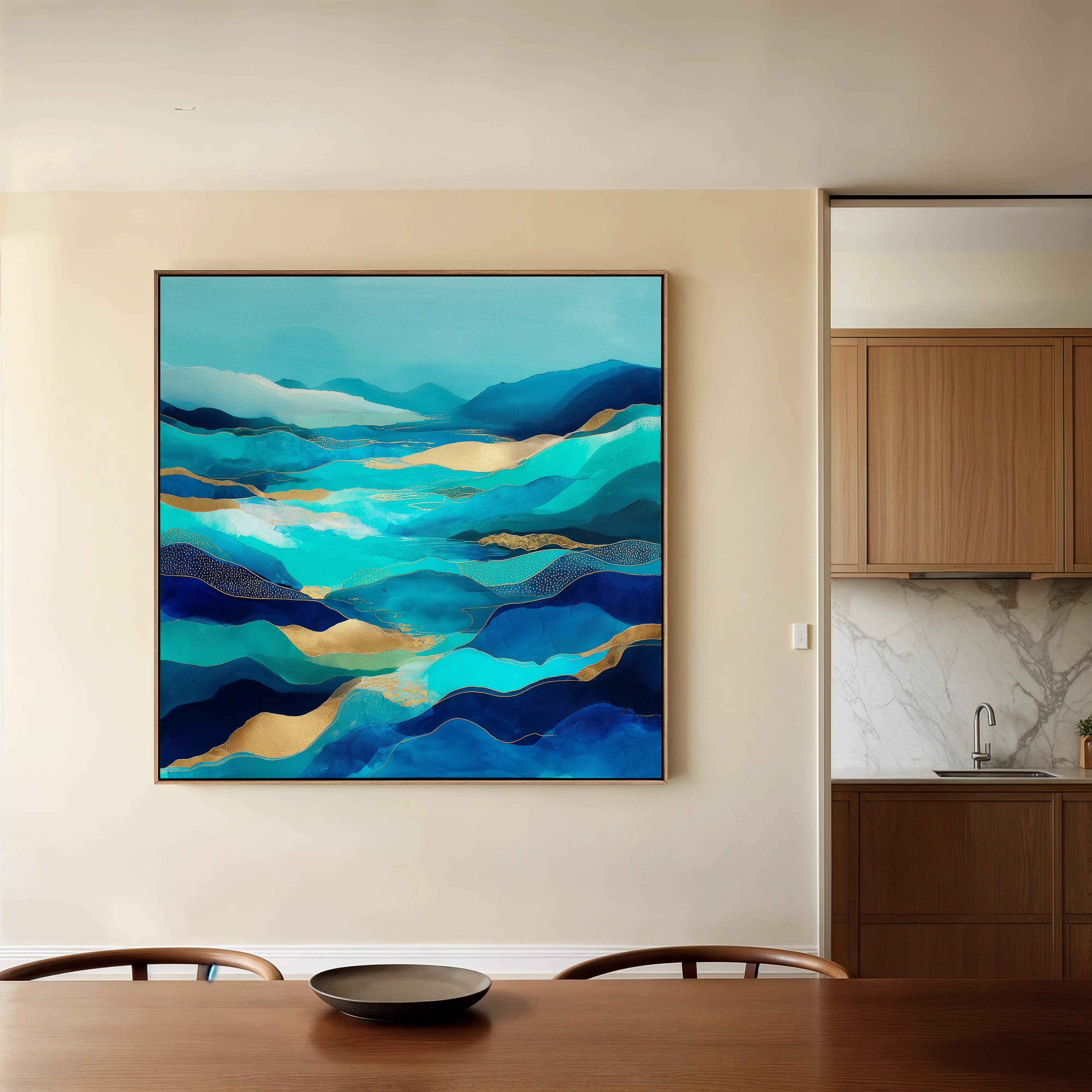 Abstract 1020 Canvas Art 16" x 16" / 40 x 40 cm / Black