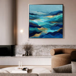 Abstract 1020 Canvas Art 16" x 16" / 40 x 40 cm / Black