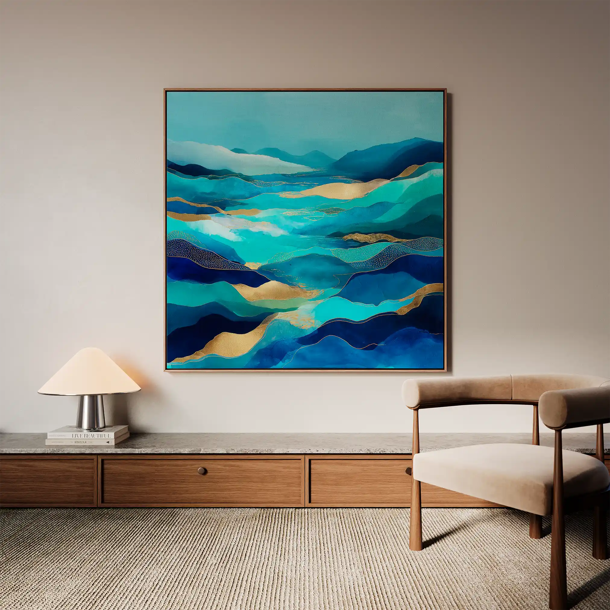 Abstract 1020 Canvas Art 60 x 60 cm / Black