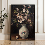 Floral 1020 Canvas Art 18" x 24" / 45 x 60 cm / Black