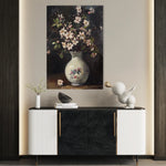 Floral 1020 Canvas Art 18" x 24" / 45 x 60 cm / Black