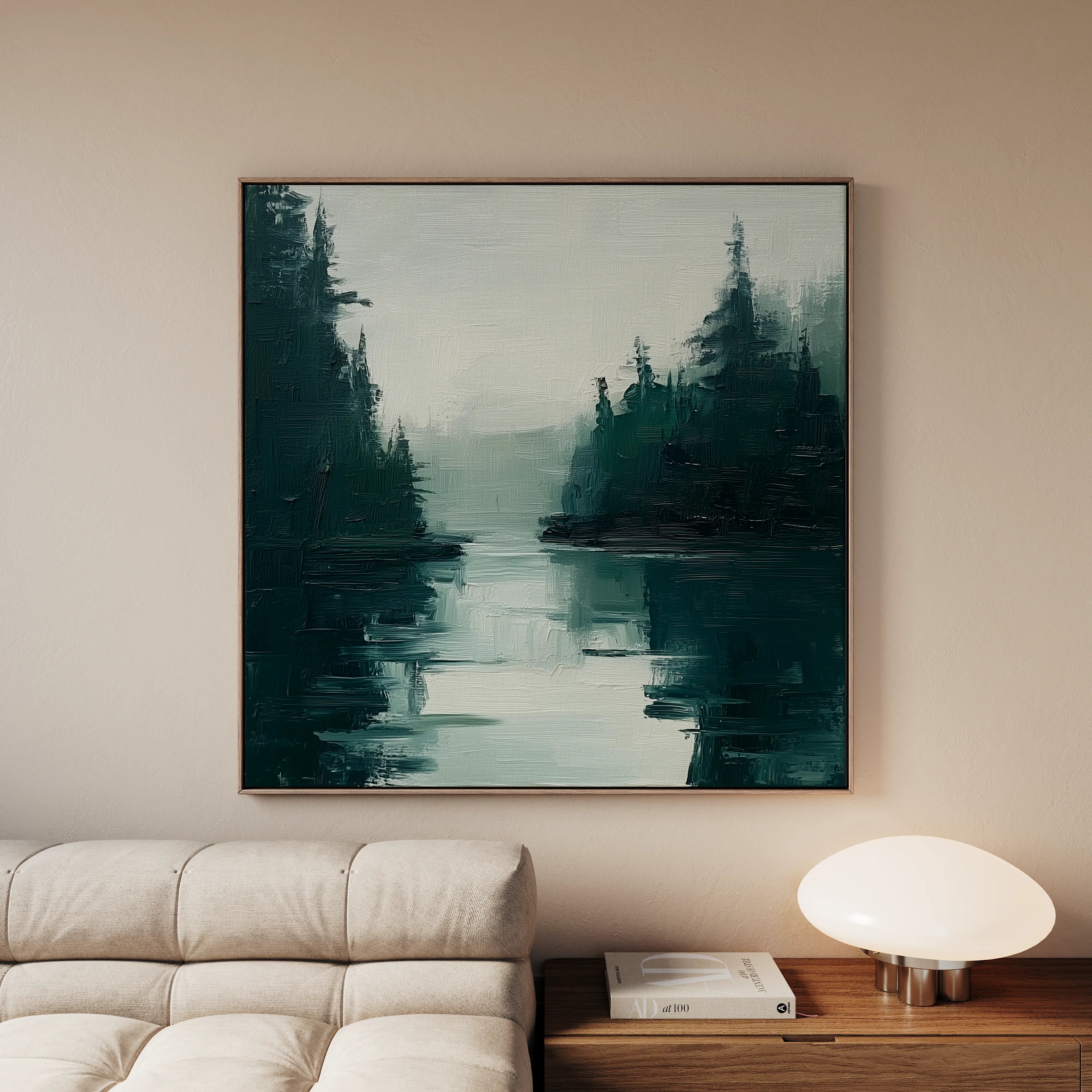 Abstract 1021 Canvas Art 16" x 16" / 40 x 40 cm / Black