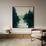 Abstract 1021 Canvas Art 16" x 16" / 40 x 40 cm / Black