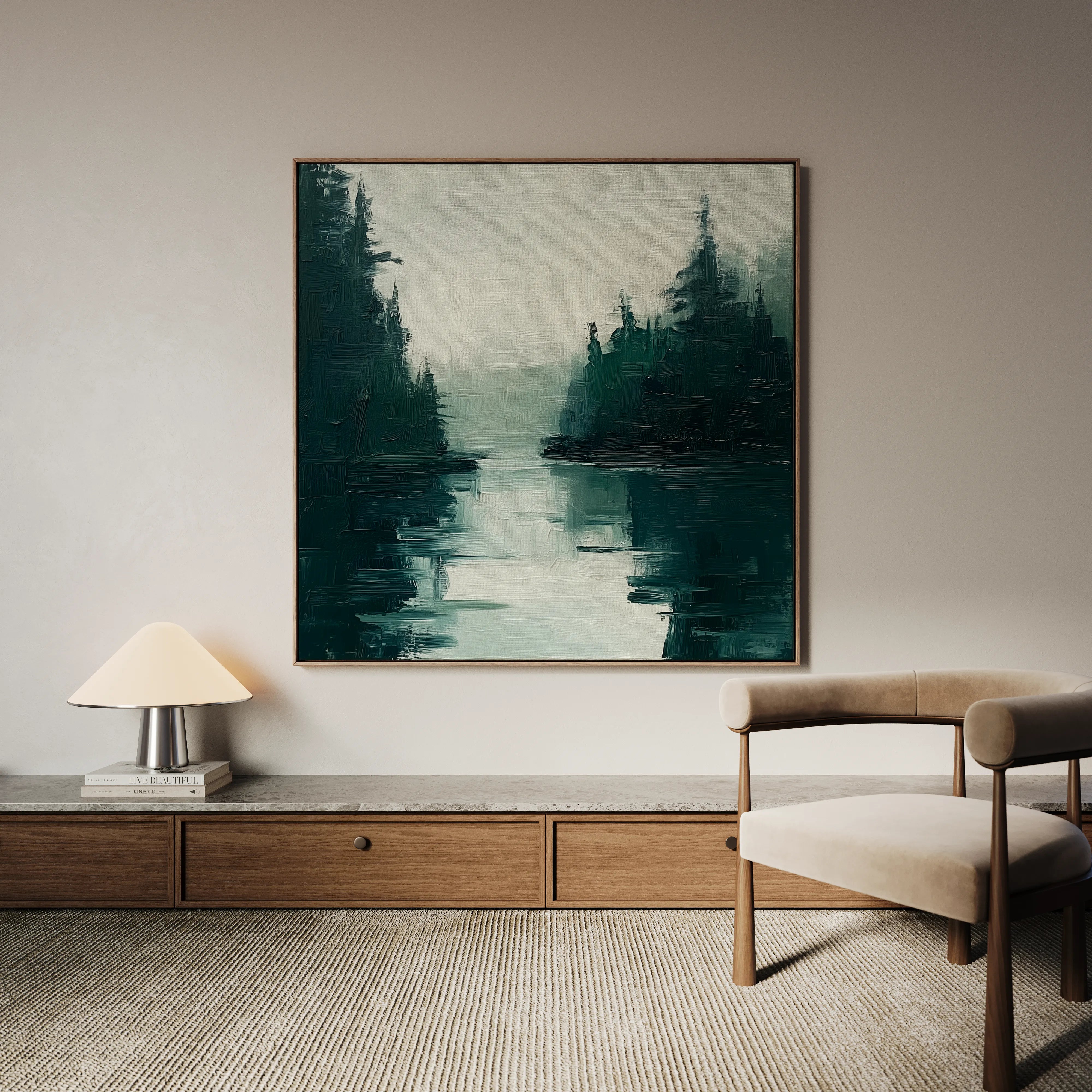 Abstract 1021 Canvas Art 16" x 16" / 40 x 40 cm / Black