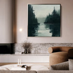 Abstract 1021 Canvas Art 16" x 16" / 40 x 40 cm / Black