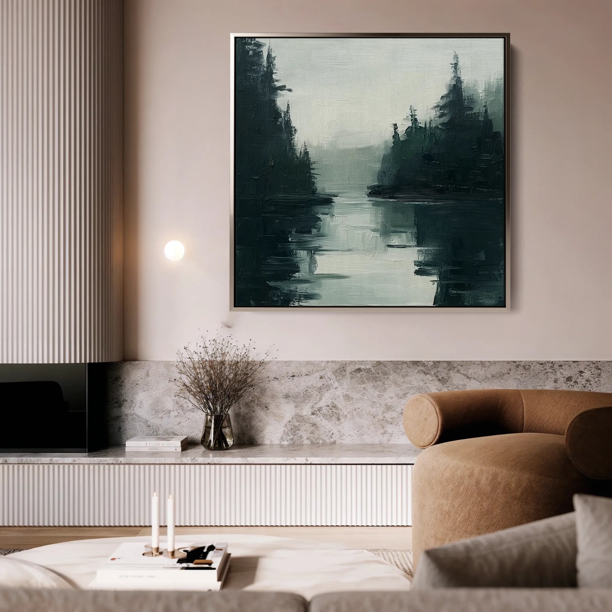 Abstract 1021 Canvas Art 16" x 16" / 40 x 40 cm / Black