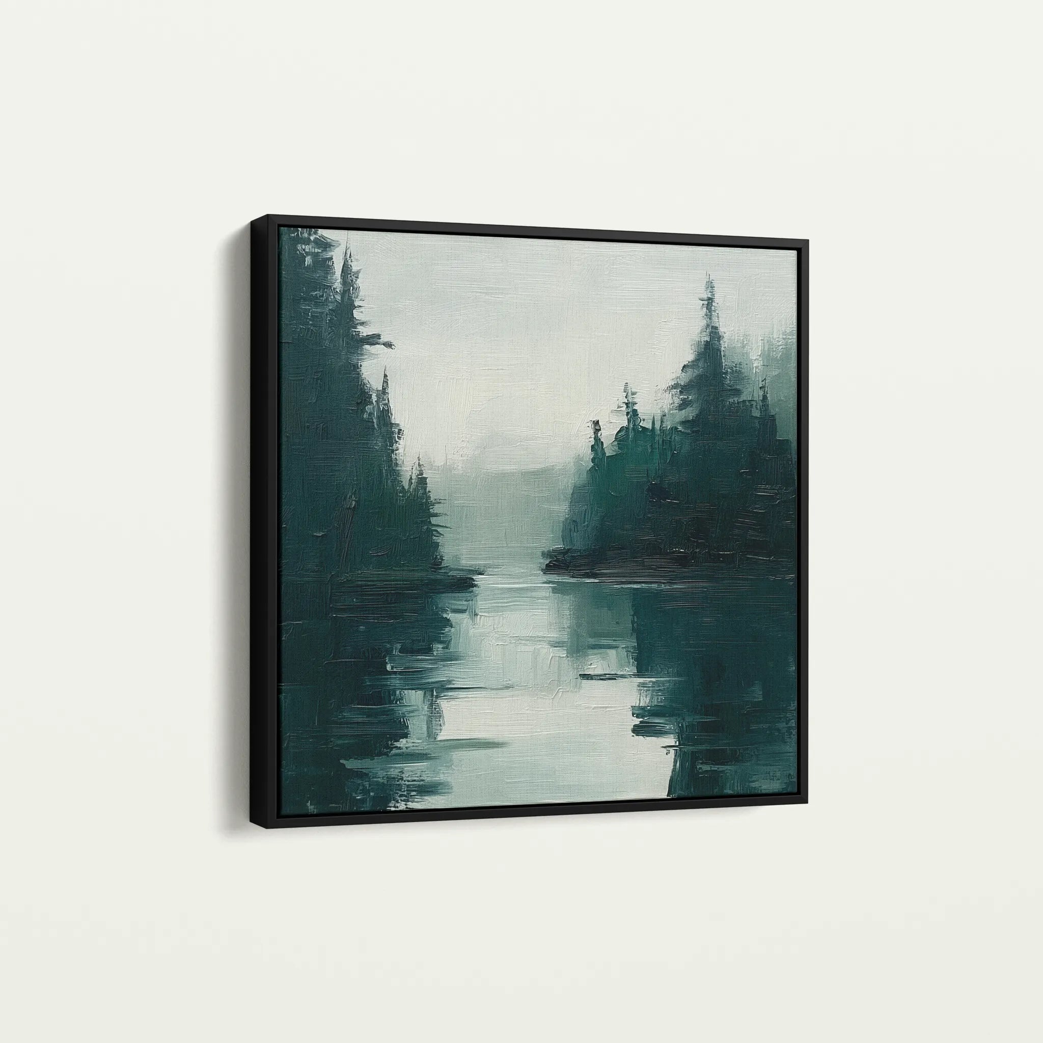 Abstract 1021 Canvas Art 16" x 16" / 40 x 40 cm / Black