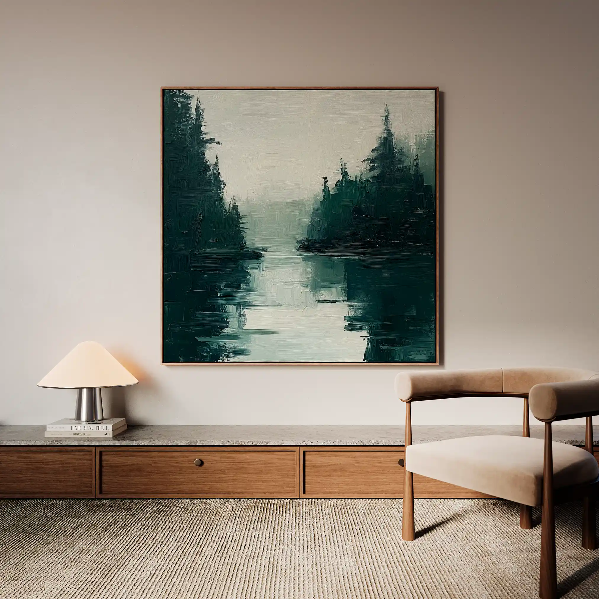 Abstract 1021 Canvas Art 60 x 60 cm / Black