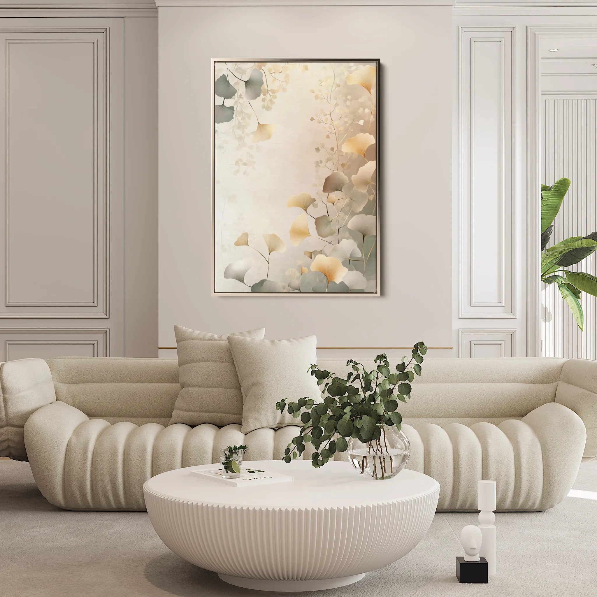 Floral 1021 Canvas Art 18" x 24" / 45 x 60 cm / Black
