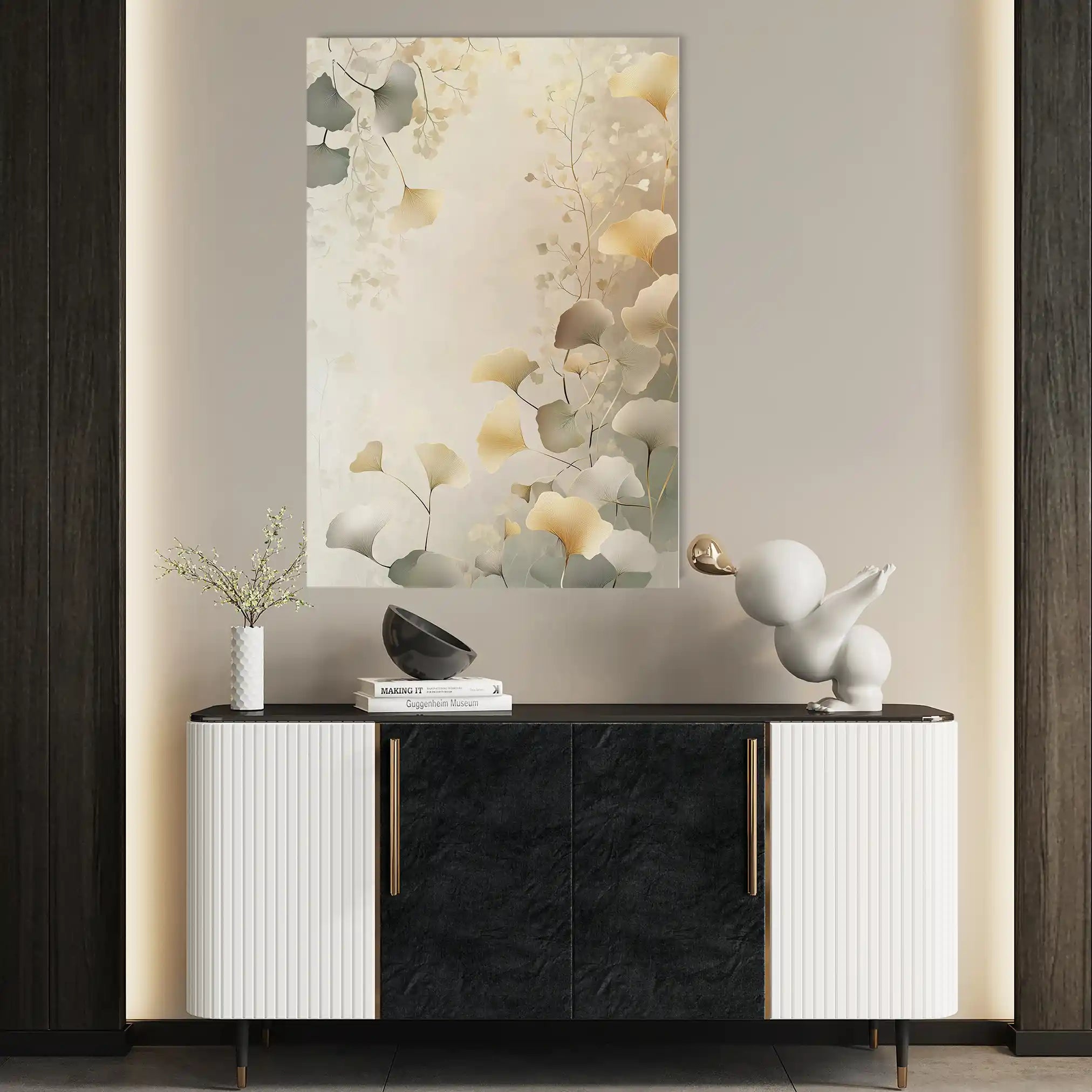 Floral 1021 Canvas Art 18" x 24" / 45 x 60 cm / Black