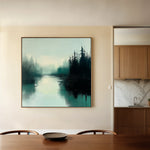 Abstract 1022 Canvas Art 16" x 16" / 40 x 40 cm / Black