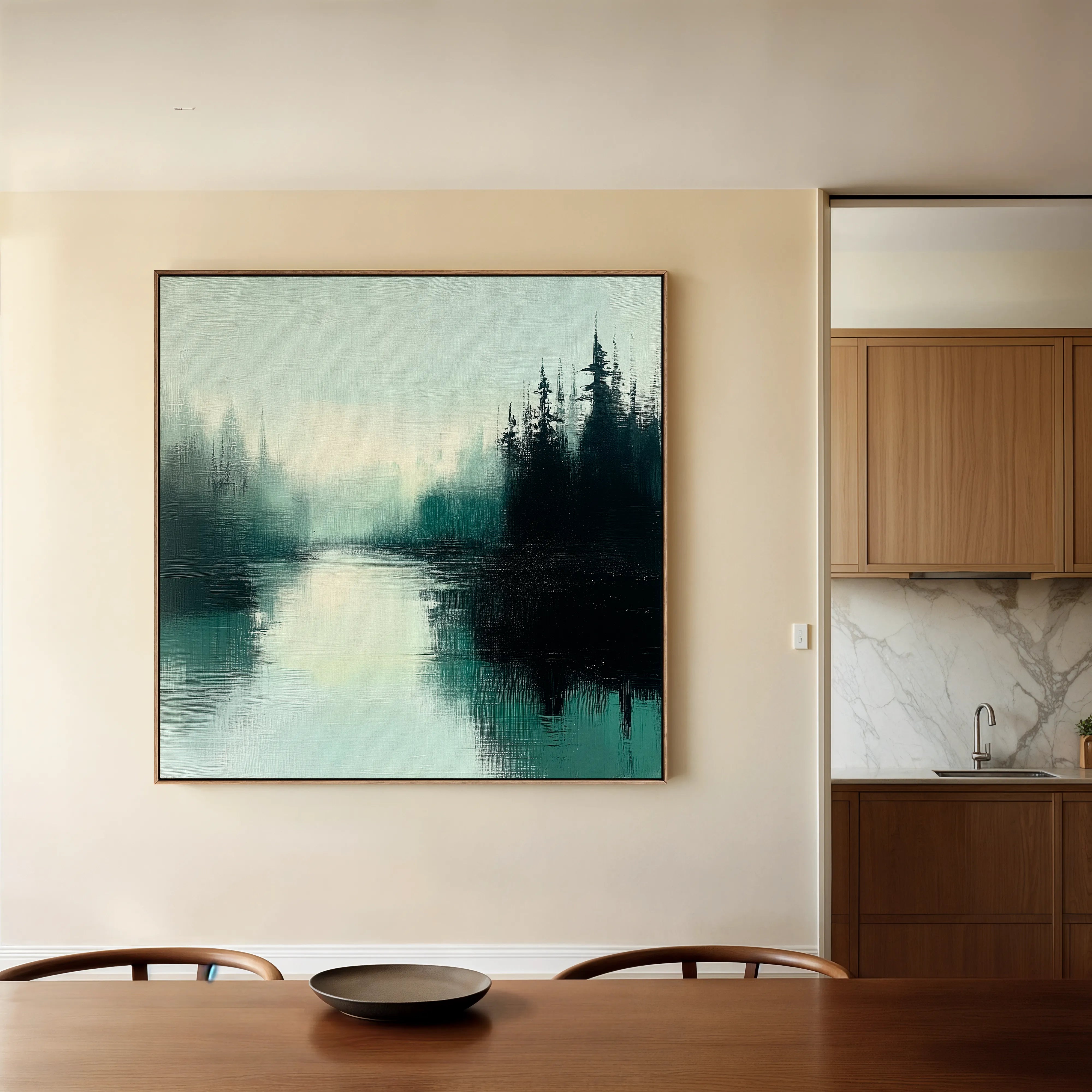 Abstract 1022 Canvas Art 16" x 16" / 40 x 40 cm / Black