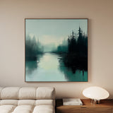 Abstract 1022 Canvas Art 16" x 16" / 40 x 40 cm / Black