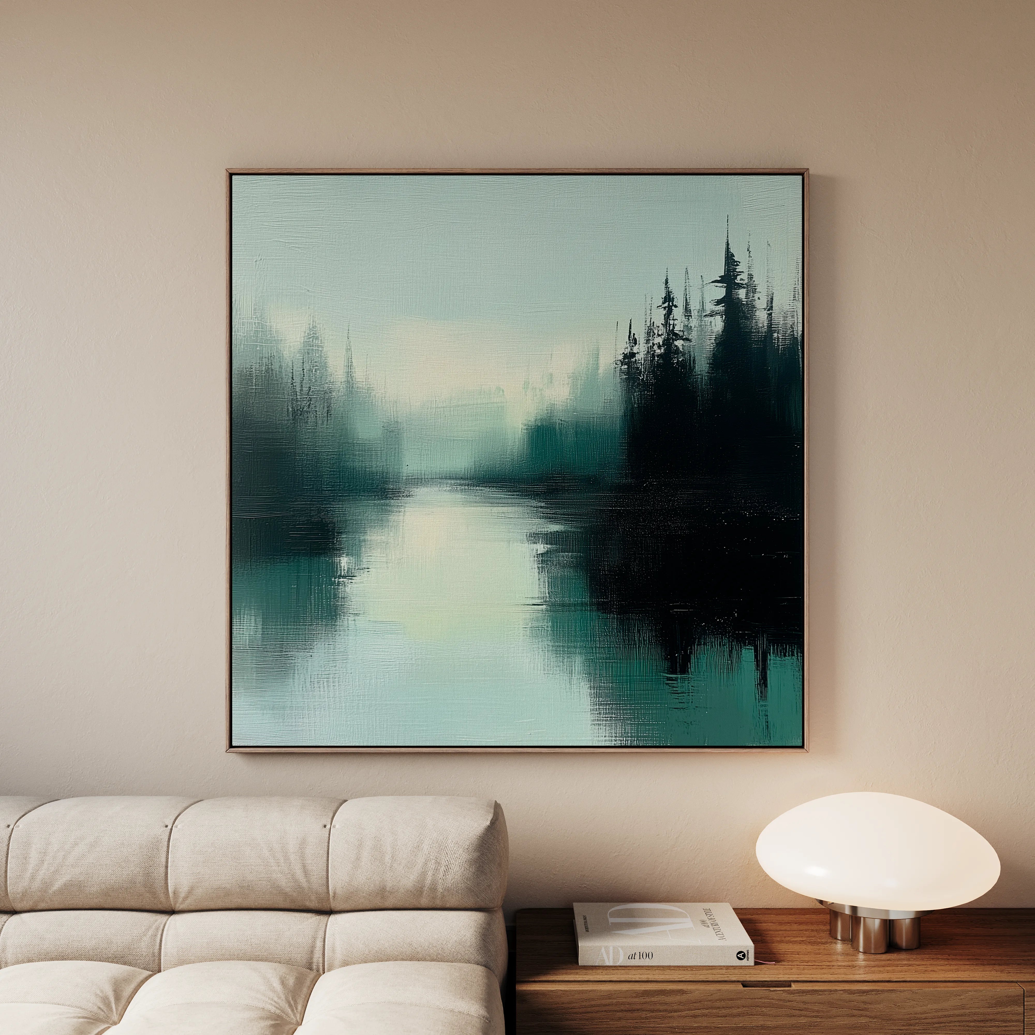 Abstract 1022 Canvas Art 16" x 16" / 40 x 40 cm / Black