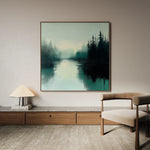 Abstract 1022 Canvas Art 16" x 16" / 40 x 40 cm / Black