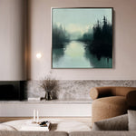 Abstract 1022 Canvas Art 16" x 16" / 40 x 40 cm / Black
