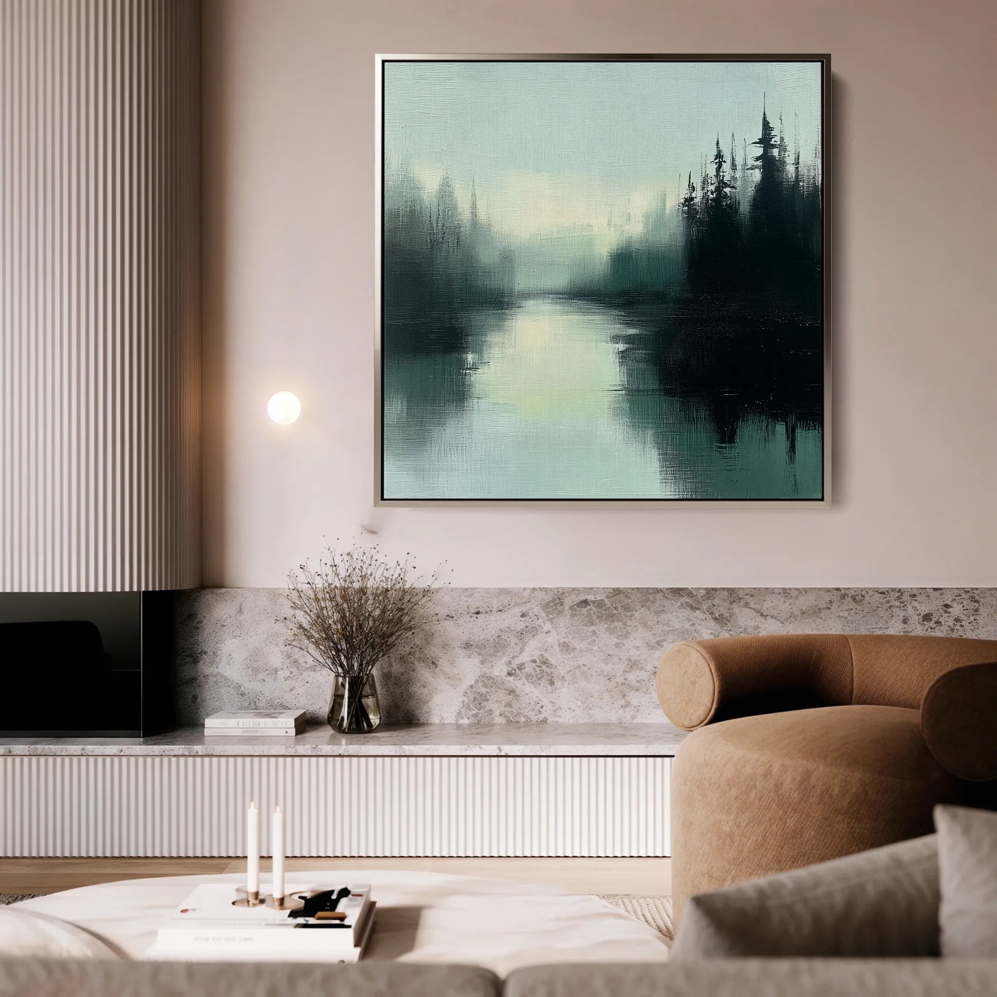 Abstract 1022 Canvas Art 16" x 16" / 40 x 40 cm / Black
