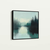 Abstract 1022 Canvas Art 16" x 16" / 40 x 40 cm / Black