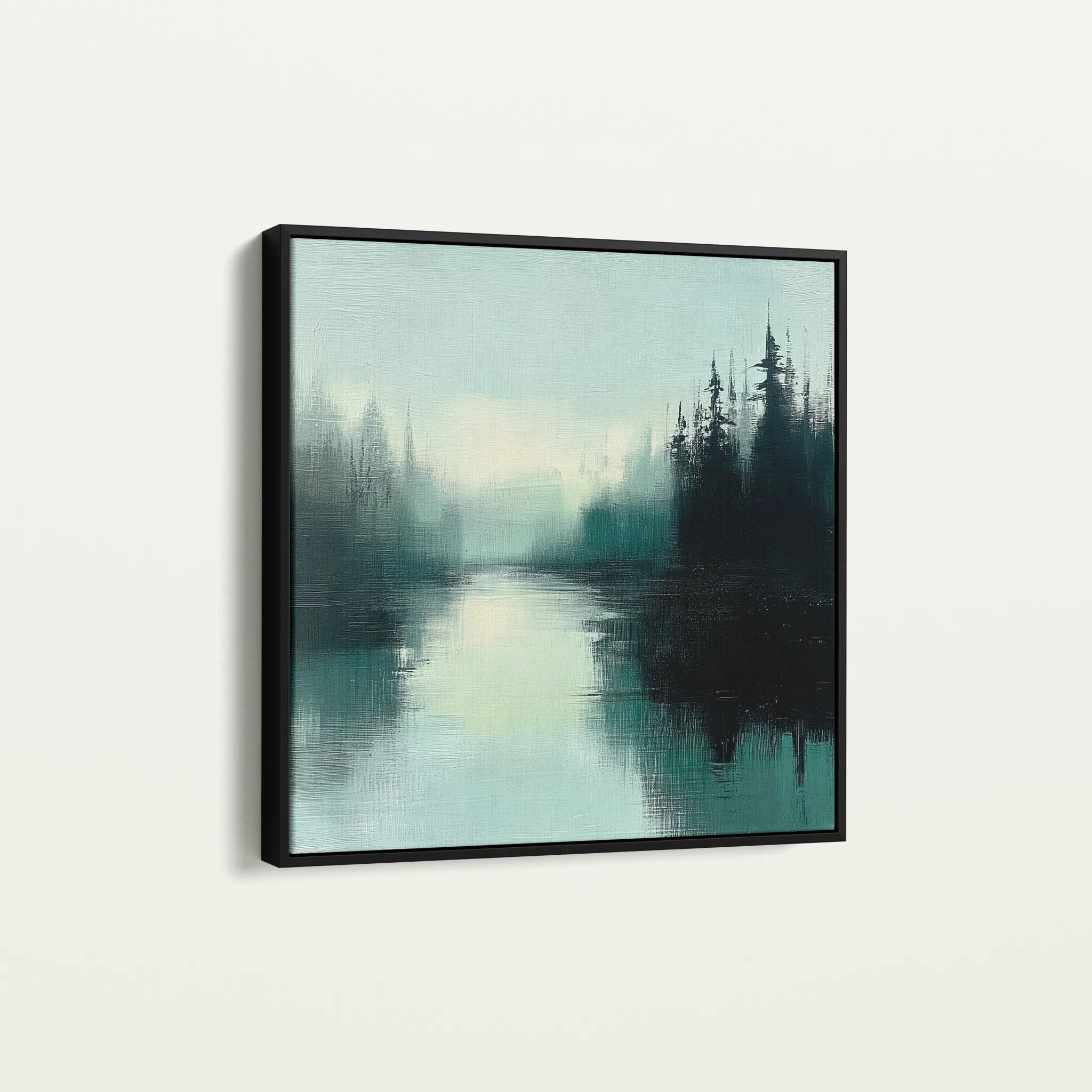 Abstract 1022 Canvas Art 16" x 16" / 40 x 40 cm / Black