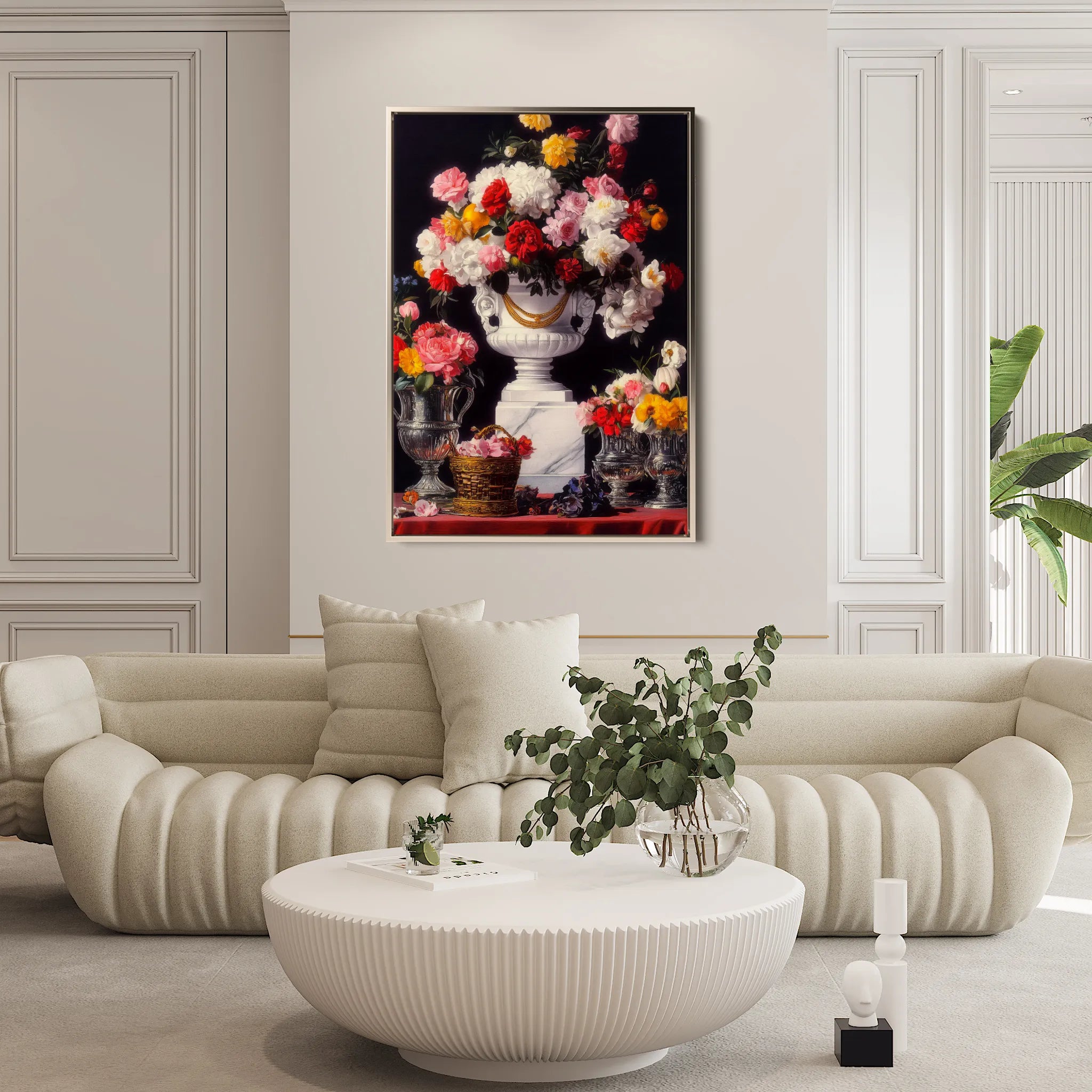 Floral 1022 Canvas Art 18" x 24" / 45 x 60 cm / Black