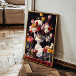 Floral 1022 Canvas Art 18" x 24" / 45 x 60 cm / Black